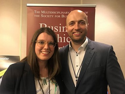 Rebecca and Nils at the Society of Business Ethics Meeting 2019
